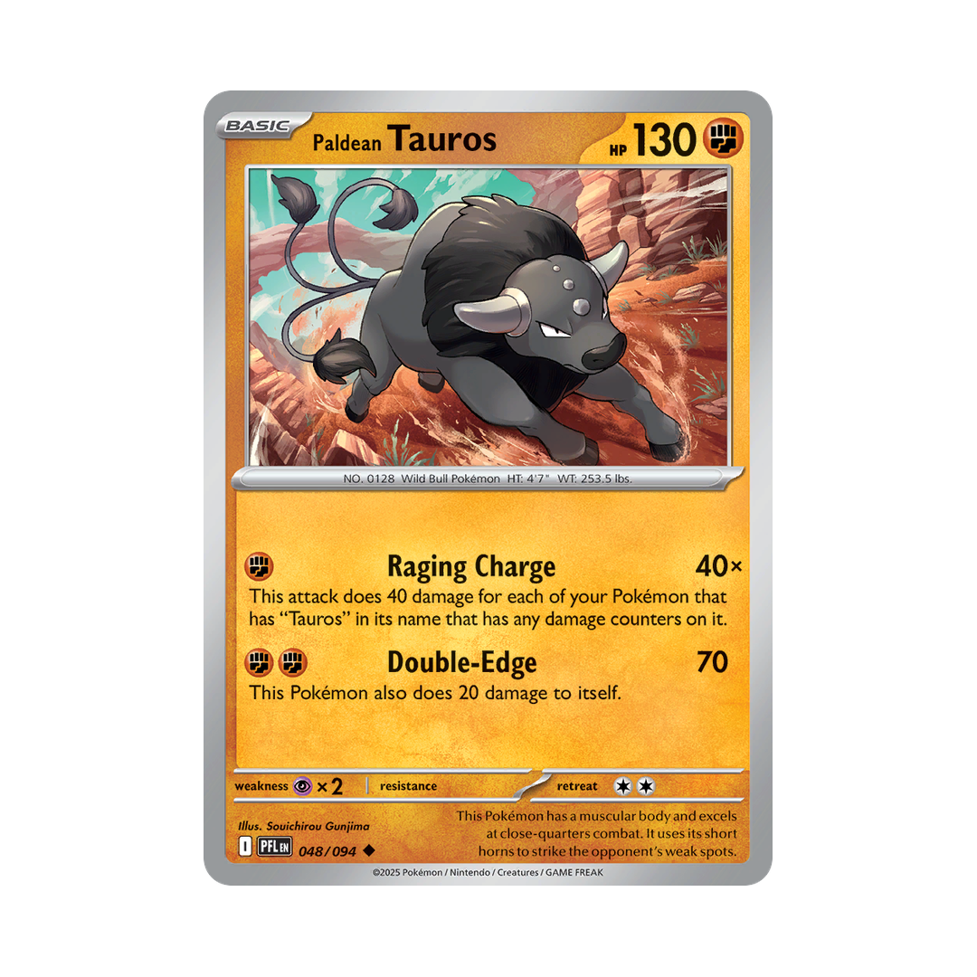 Paldean Tauros 048/094 Phantasmal Flames Pokémon card