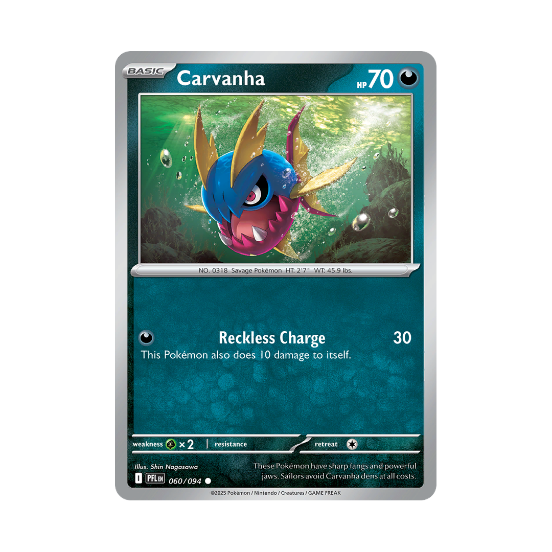 Carvanha 060/094 Phantasmal Flames Pokémon card