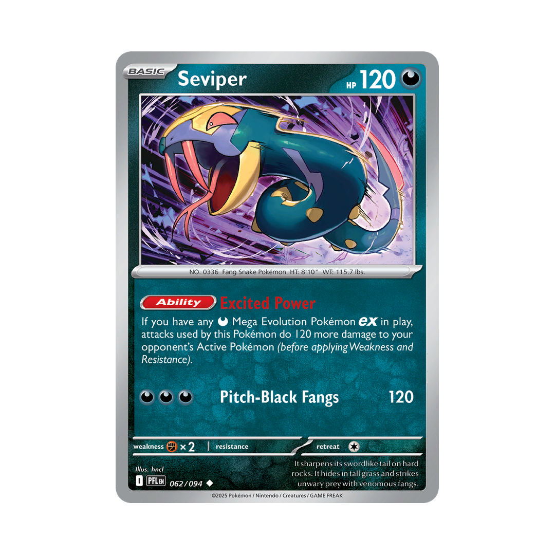 Seviper 062/094 Phantasmal Flames Pokémon card