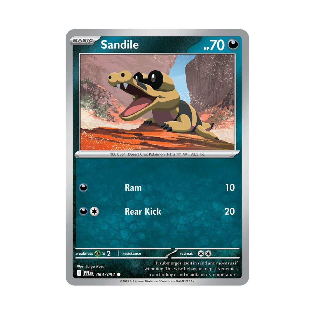 Sandile 064/094 Phantasmal Flames Pokémon card