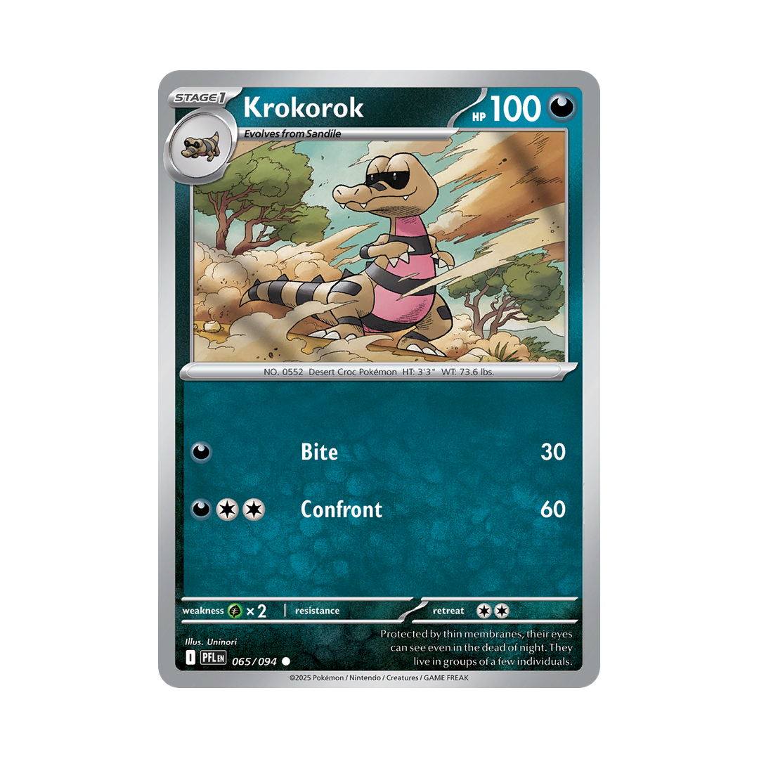 Krokorok 065/094 Phantasmal Flames Pokémon card