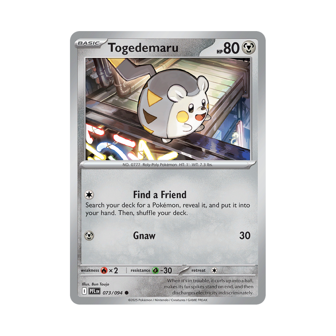 Togedemaru 073/094 Phantasmal Flames Pokémon card