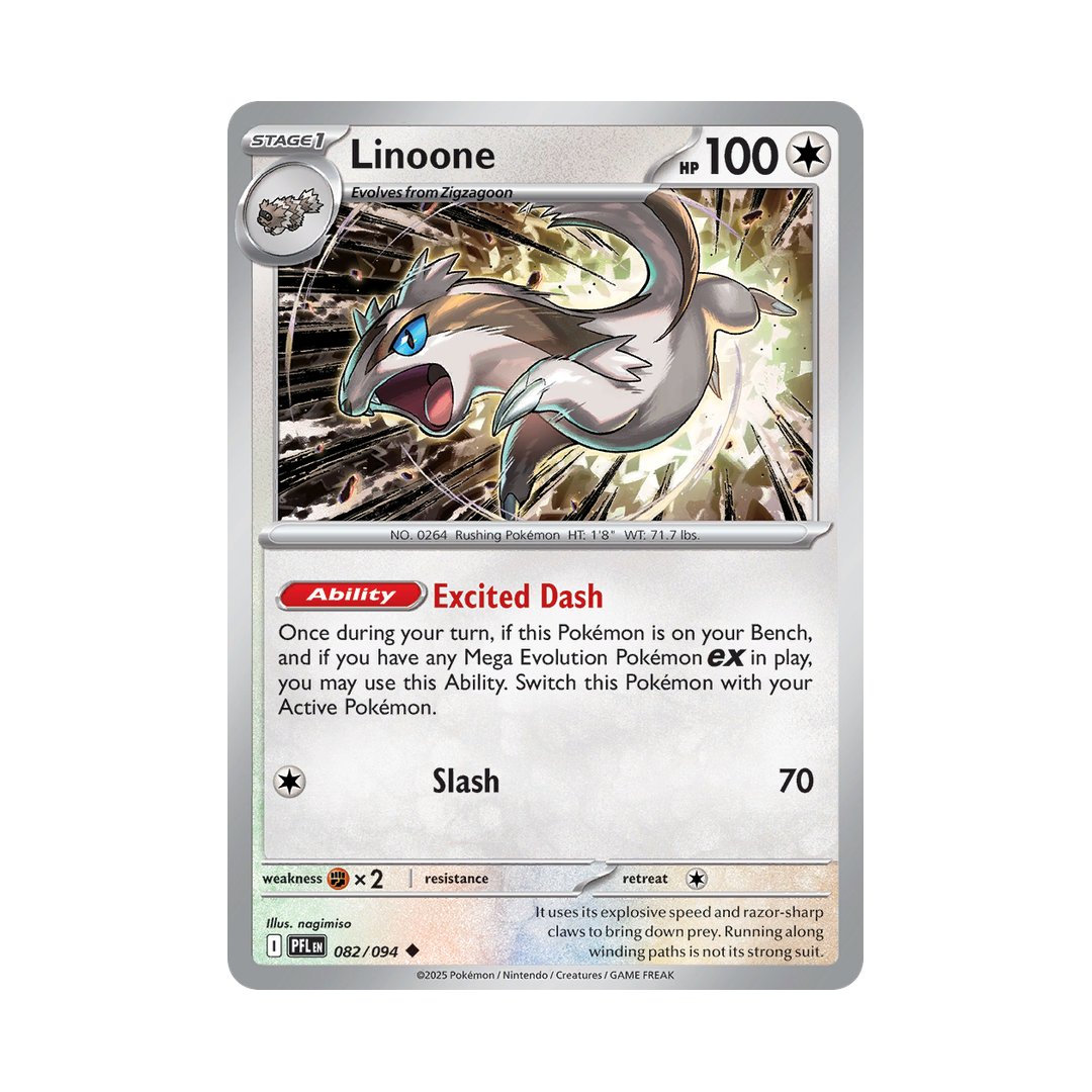 Linoone 082/094 Phantasmal Flames Pokémon card