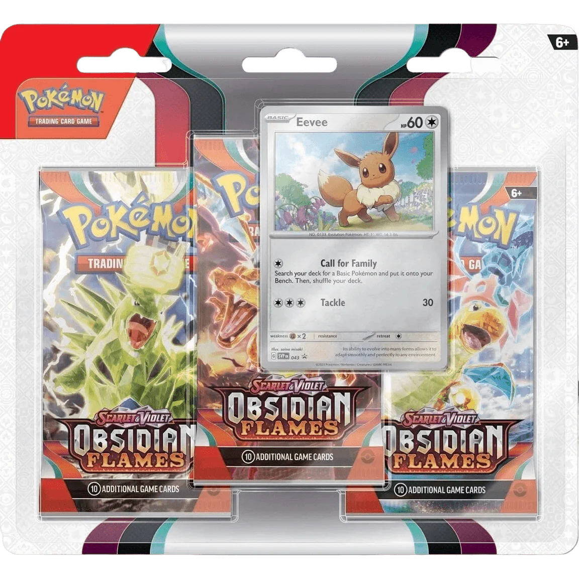 Pokemon TCG - Scarlet & Violet - Obsidian Flames - 3-Pack Blister - Eevee