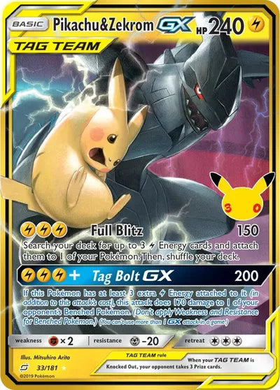 Pikachu & Zekrom GX - 30th Classic Collection - 33/181